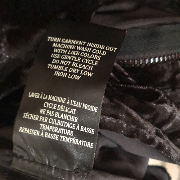 BLANKNyC Black Crushed Velvet Zip up Moto Jacket - Picture 10 of 15